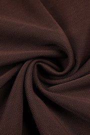 Jolleen Ruched Mesh Maxi Dress - Brown