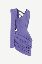 Joyco Asymmetric One Shoulder Embellished Mini Dress