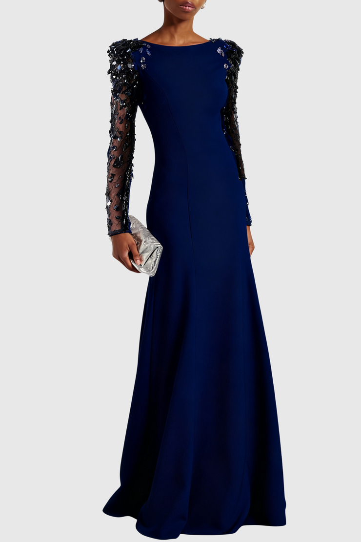 Lafay Sequin Embellished Maxi Dress - Navy