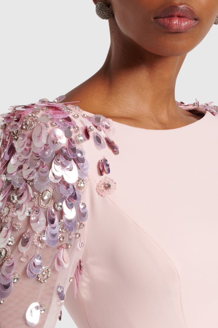 Lafay Sequin Embellished Maxi Dress - Pink