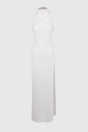 Leosan Halter Diamante Backless Maxi Dress