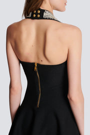 Leticia Crystal Halter Mini Bandage Dress