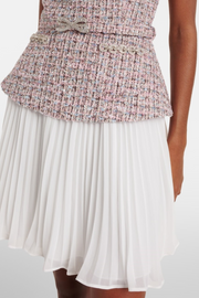 Lianne Tweed Sleeveless Pleated Mini Dress