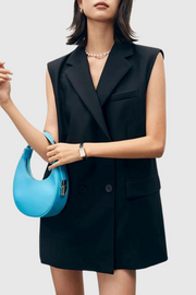 Matida Bow Backless Suit Vest Dress