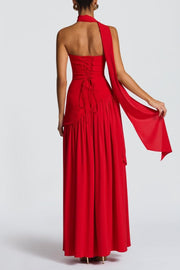 Miloni Strapless Split Maxi Dress - Red
