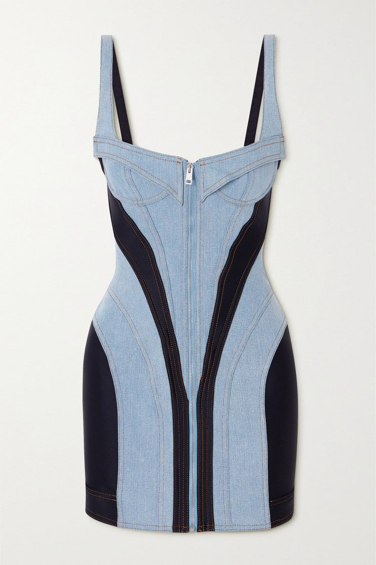 Morgan Panelled Denim Mini Dress
