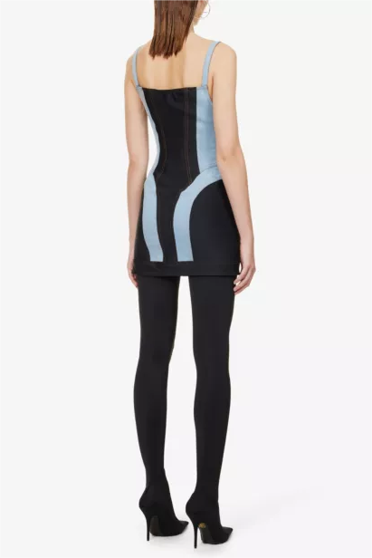 Morgan Panelled Denim Mini Dress