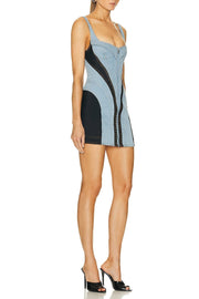 Morgan Panelled Denim Mini Dress