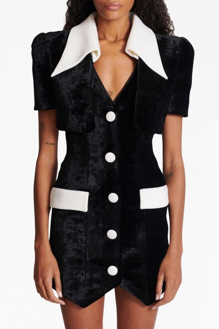 Nia Velvet V-neck Mini Dress