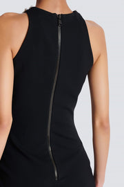 Nikkol Face Motif Pearl Embellished Split Maxi Bandage Dress