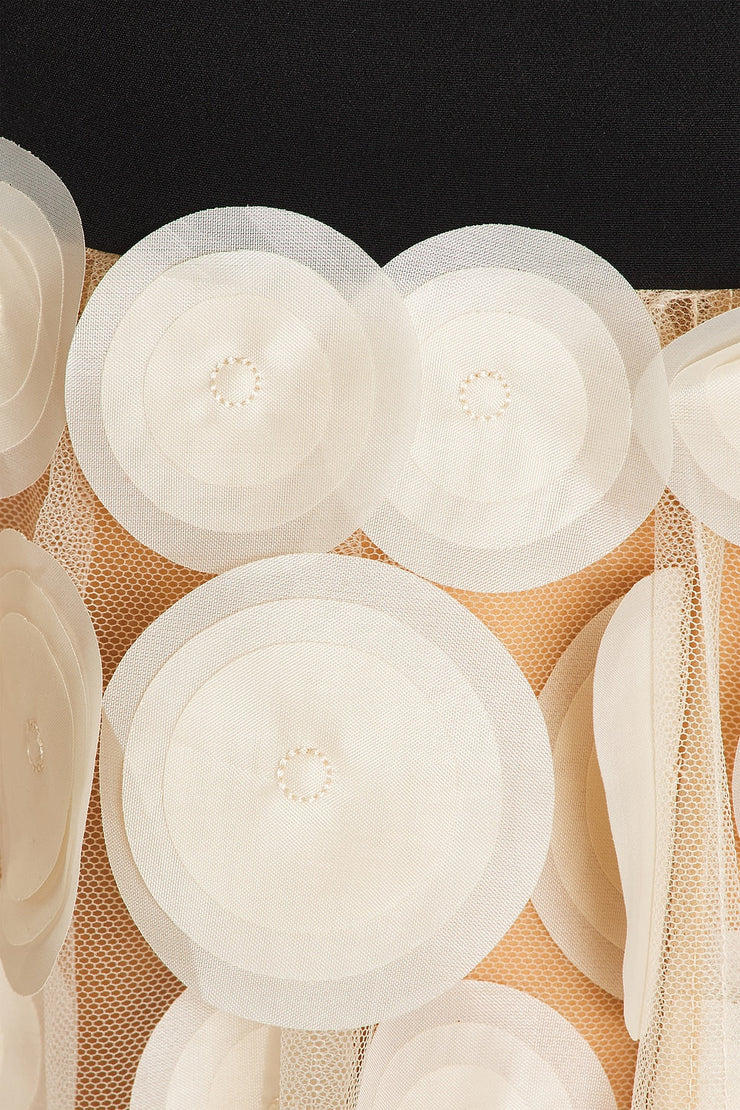 Nodin Strapless Dot Mesh Maxi Dress - Beige