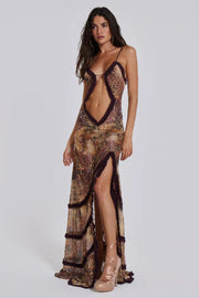 Norah Printed Maxi Dress - Leopard