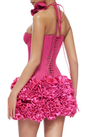 Nuala Strapless Floral Mini Dress - Pink