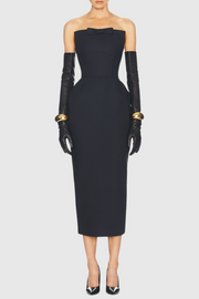 Obozh Bow Strapless Maxi Dress - Black