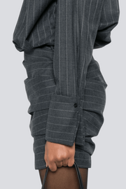 Ochre Stripe Mini Shirt Dress