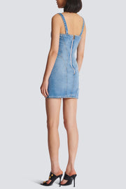 Ogana Gold Buttoned Denim Mini Dress