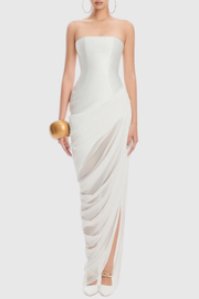 Posie Strapless Ruched Midi Dress