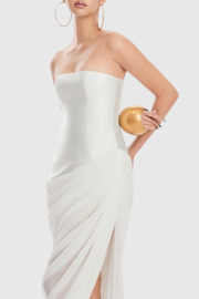 Posie Strapless Ruched Midi Dress