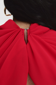 Priscilla Draped Mesh Mini Dress - Red