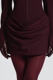 Raina Corset Mini Blazer Dress - Wine