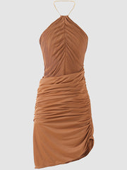Rankina Halter Asymmetric Dress