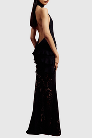 Rosha Halter Lace Maxi Dress