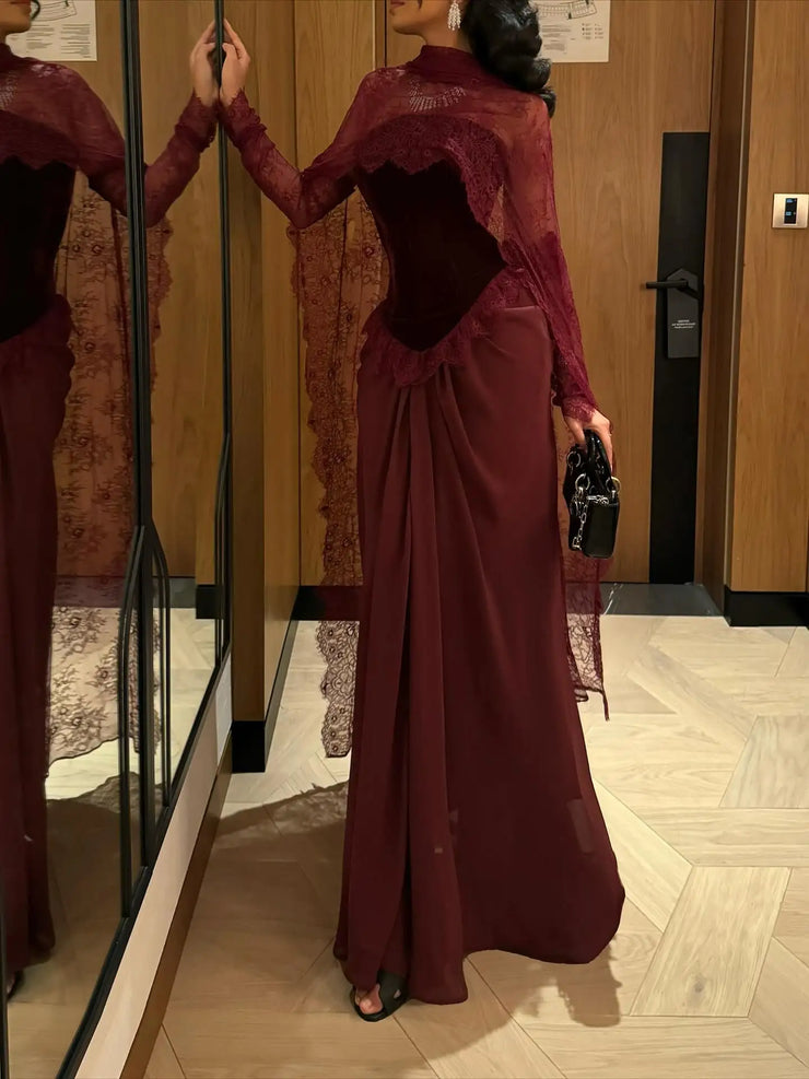 Sexy Elegant Lace Cappa Tube Top Dress