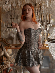 Sexy Bandeau Slim-Fit Hot Lace Mini Skirt