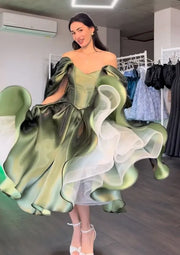 Sexy Tube Top Cinched Waist Patchwork Pleated Skirt