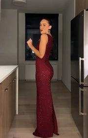 Sexy Elegant Sleeveless Shiny Dress