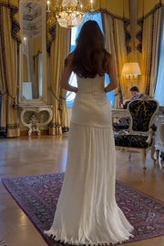 Sexy Sleeveless Cold-Shoulder Solid Color Stitching Evening Dress