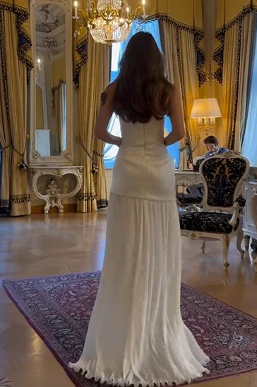 Sexy Sleeveless Cold-Shoulder Solid Color Stitching Evening Dress