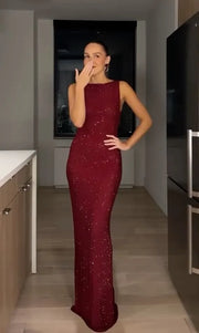 Sexy Elegant Sleeveless Shiny Dress