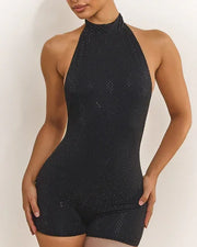 Sexy Sleeveless Halter Slim Fit Bare Back Jumpsuit