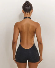 Sexy Sleeveless Halter Slim Fit Bare Back Jumpsuit