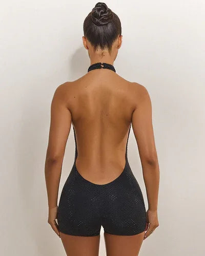 Sexy Sleeveless Halter Slim Fit Bare Back Jumpsuit