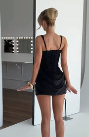 Sexy Slim-Fit Pleated Stitching Dress Skirt