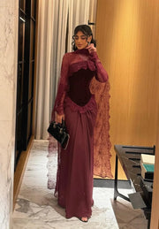 Sexy Elegant Lace Cappa Tube Top Dress