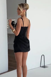 Sexy Slim-Fit Pleated Stitching Dress Skirt