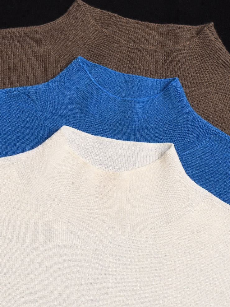 Annalise Mock Neck 100% Merino Wool Sweater