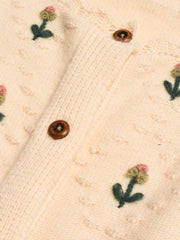 【Final Sale】Kira V-Neck Crochet Tie-Waist Wool Sweater