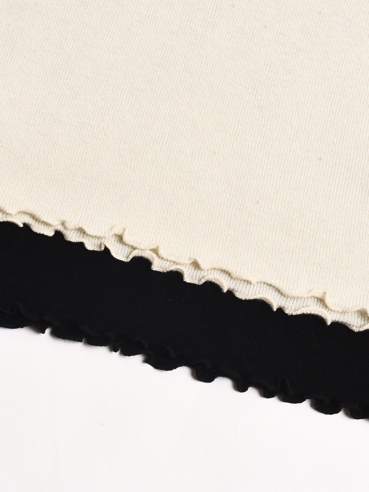 Amanda Ruffle Collar 100% Wool Sweater