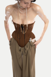 Saahira Butterfly Corset Mesh Maxi Dress