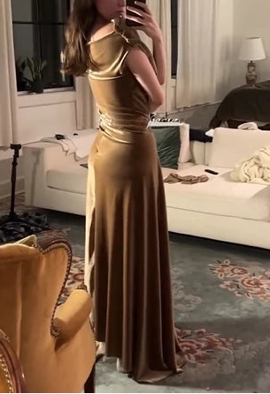 Sexy Solid Color Stitching Elegant Dress