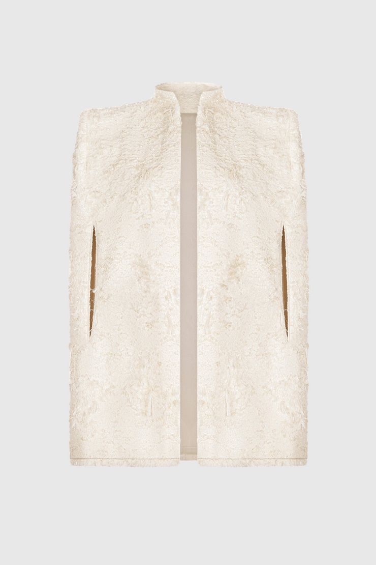 Santos Bow Jacquard Mini Dress - Beige