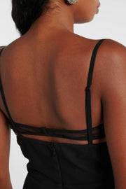 Sathva Cutout Mesh Maxi Bandage Dress