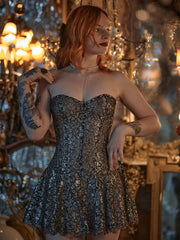 Sexy Bandeau Slim-Fit Hot Lace Mini Skirt