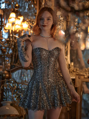 Sexy Bandeau Slim-Fit Hot Lace Mini Skirt