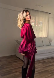 Sexy Cutout Strap Solid Color Mini Skirt