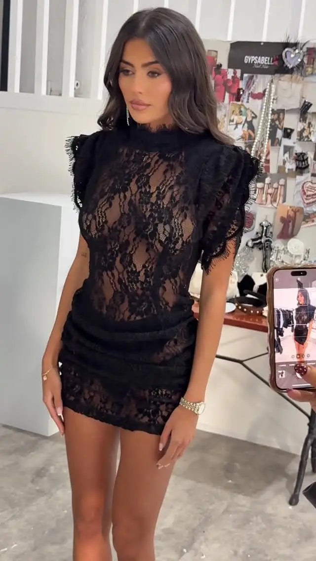 Sexy See-through Lace Mini Skirt